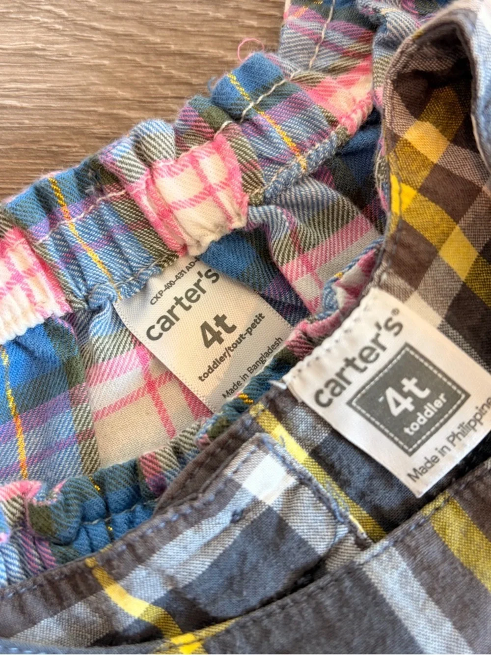 Carter's toddler girls plaid long sleeve tops